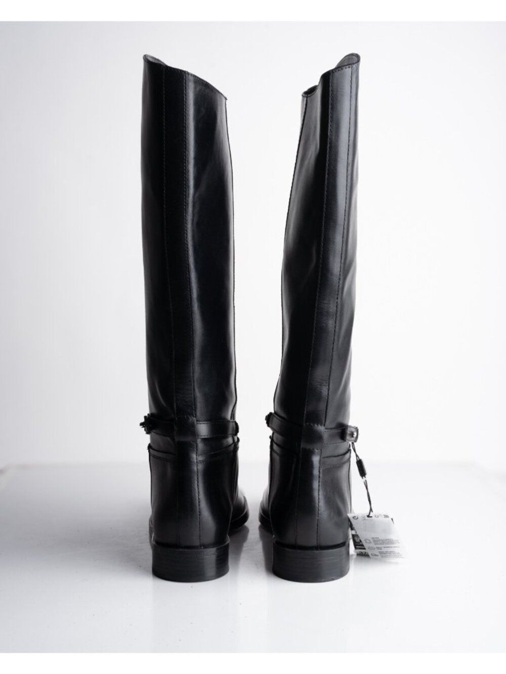 Massimo Dutti Womens Leather Knee High Riding Boots Black Sz US 9 EU 40 NWD - Picture 8 of 10